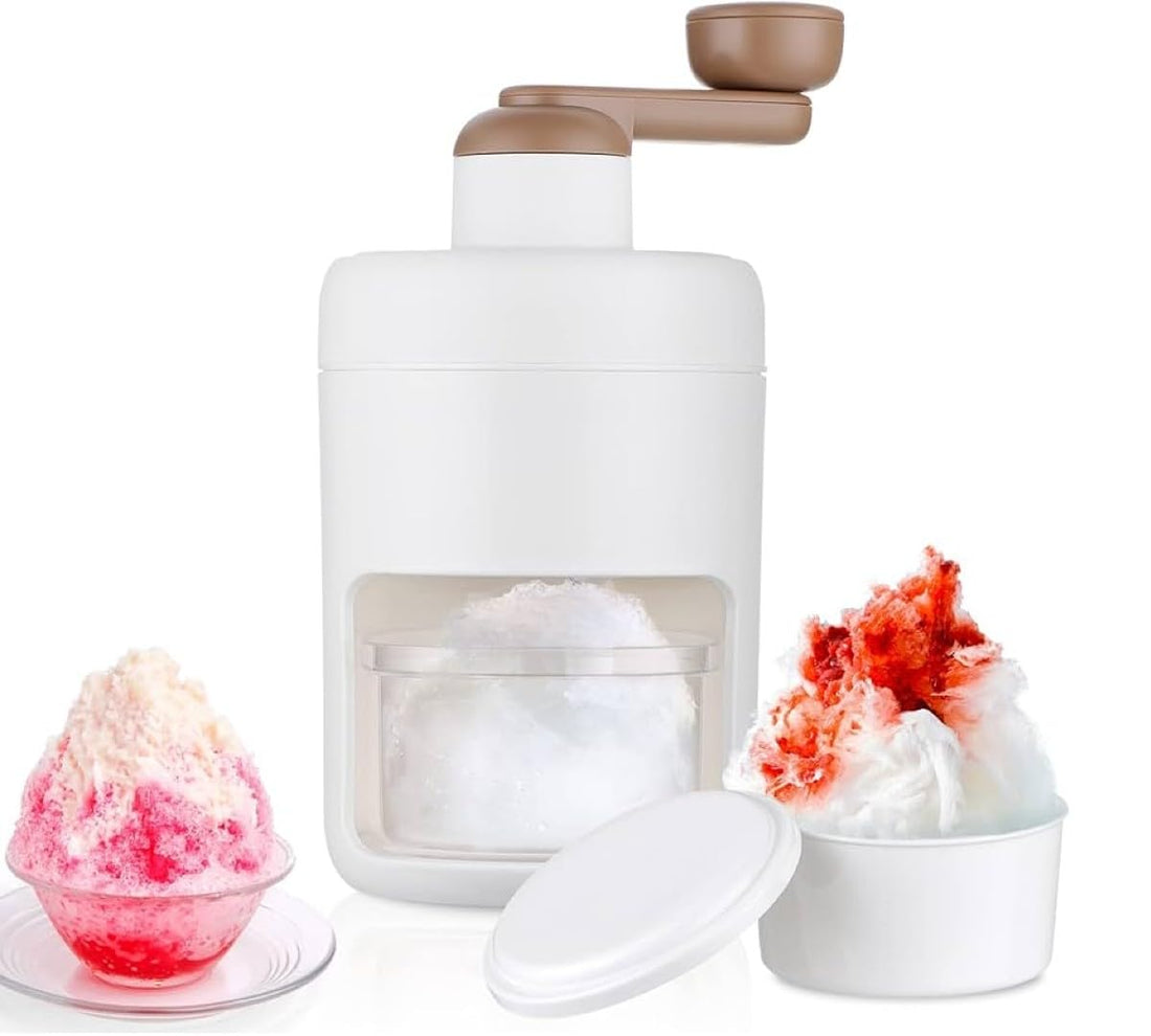 Portable Ice Crusher Machine with Ice Box Mold for Home | Manual Ice Shaver Snow Cone Ice Gola Cocktails Slush Maker | Grinder Machine BPA Free Ice Hand-Cranked for Kitchen Gadgets Ice Blender