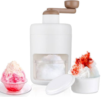 Portable Ice Crusher Machine with Ice Box Mold for Home | Manual Ice Shaver Snow Cone Ice Gola Cocktails Slush Maker | Grinder Machine BPA Free Ice Hand-Cranked for Kitchen Gadgets Ice Blender